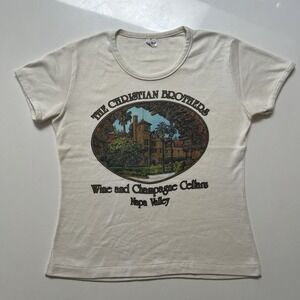 Vintage 1970s Napa Valley Christian Brothers Winery Womens graphic Tshirt Size L